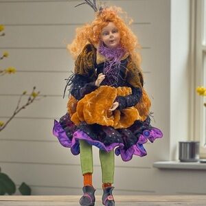 Winward Vintage Halloween Witch posable Decor folk art witchy fairy